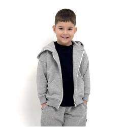 Худі на флісі Oversize на змійці з капюшоном "Сірий меланж" Plamka (Poland)